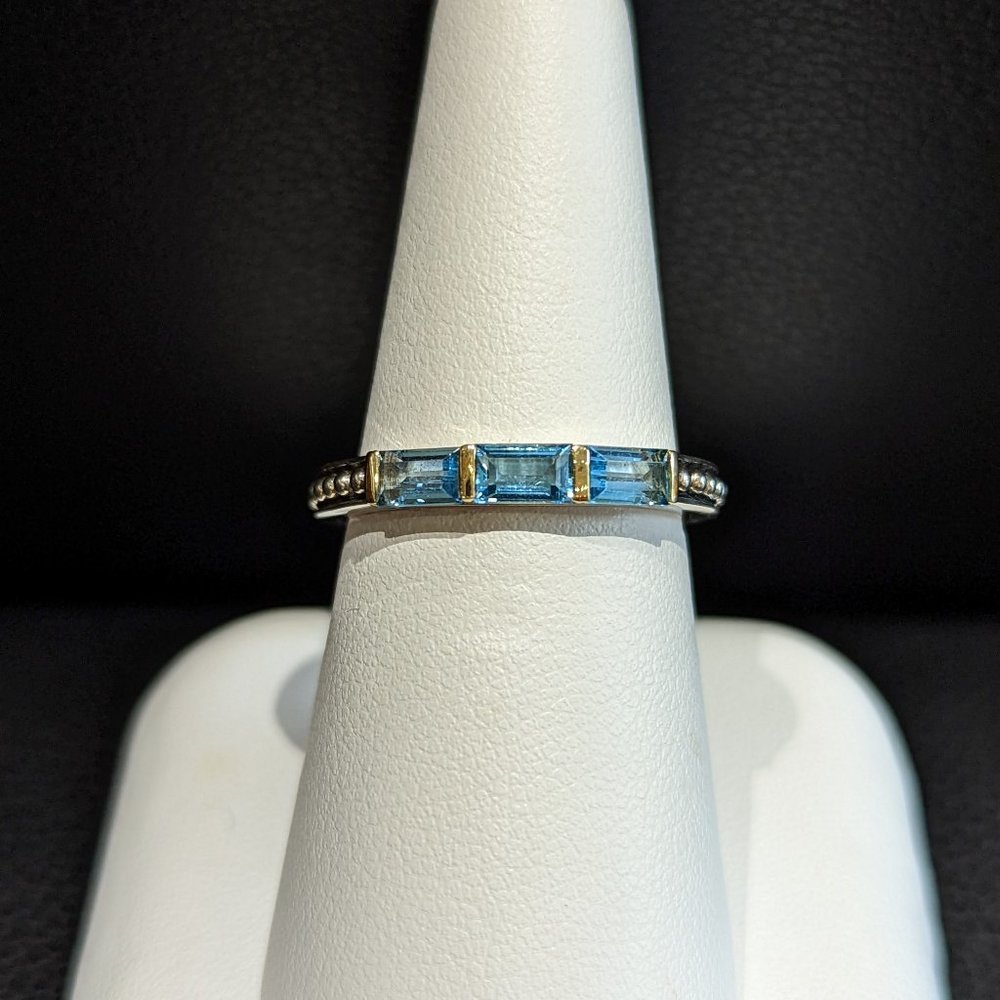 LAGOS SWISS BLUE TOPAZ STACKING RING